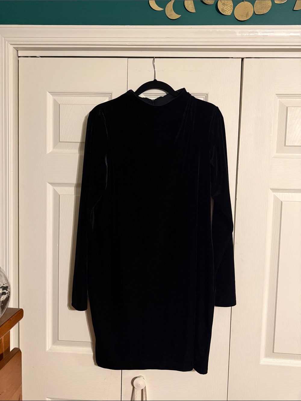 Black Velvet Long-Sleeve Dress
